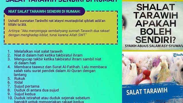 Bolehkah Shalat Tarawih Sendiri? Ini Penjelasan Lengkapnya