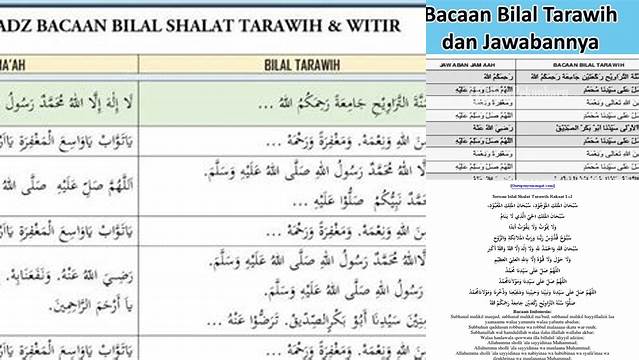 Bacaan Bilal Tarawih 11 Rakaat Nu