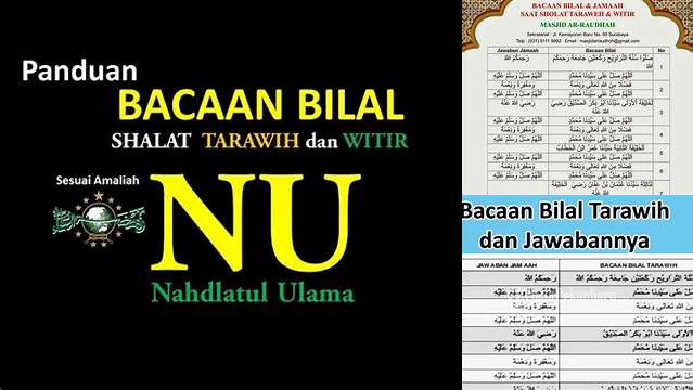 Panduan Lengkap Bacaan Bilal Tarawih NU untuk Salat Tarawih yang Khusyuk