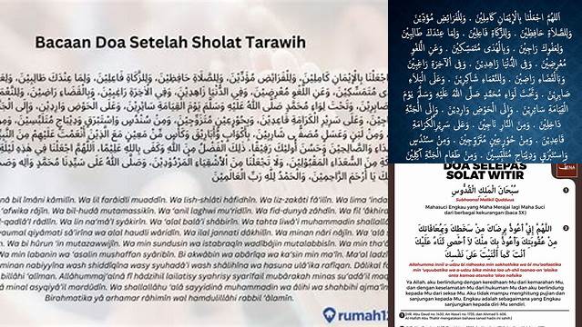 Panduan Lengkap Bacaan Doa Tarawih dan Witir selama Ramadan