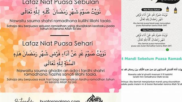 Bacaan Niat Mandi Puasa Ramadhan