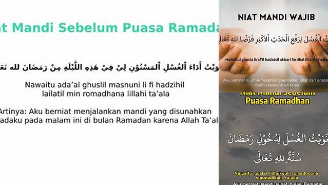 Bacaan Niat Mandi Puasa Ramadhan