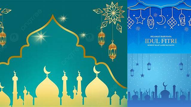 Background Idul Fitri Biru