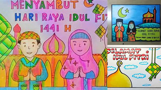 Cara Menggambar Hari Raya Idul Fitri