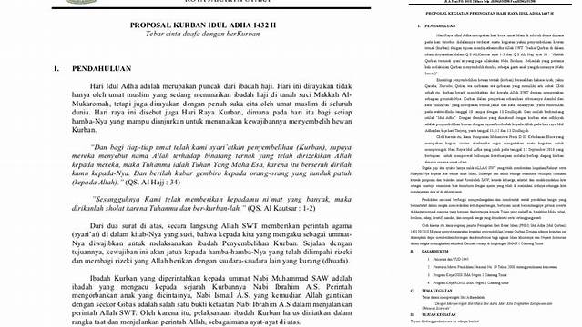 Contoh Proposal Idul Adha