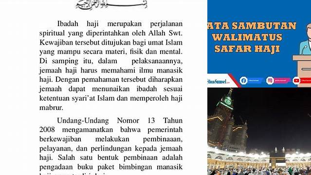 Cara Menyusun Contoh Sambutan Walimatussafar Haji yang Berkesan