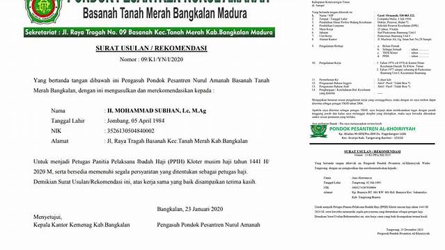Panduan Lengkap Contoh Surat Rekomendasi Petugas Haji