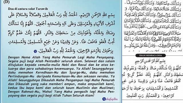 Rahasia Memperoleh Pahala Berlimpah dalam Doa Antara Tarawih