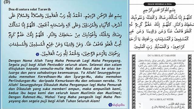 Panduan Doa Terlengkap Antara Tarawih