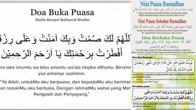 Doa Buka Puasa Dan Sahur