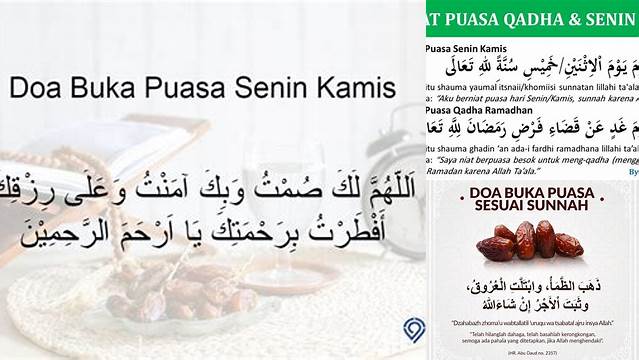 Doa Buka Puasa Senin Kamis