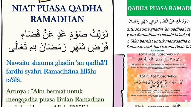 Doa Niat Puasa Qadha Ramadhan