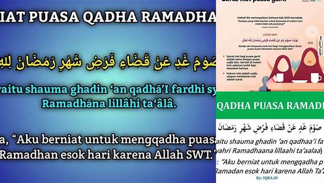 Doa Puasa Ganti Ramadhan
