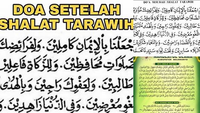 Doa Sesudah Tarawih