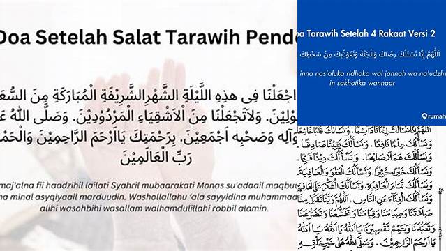 Panduan Doa Setelah Shalat Tarawih 2 Rakaat