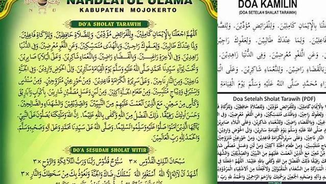 Panduan Lengkap Doa Setelah Sholat Tarawih NU