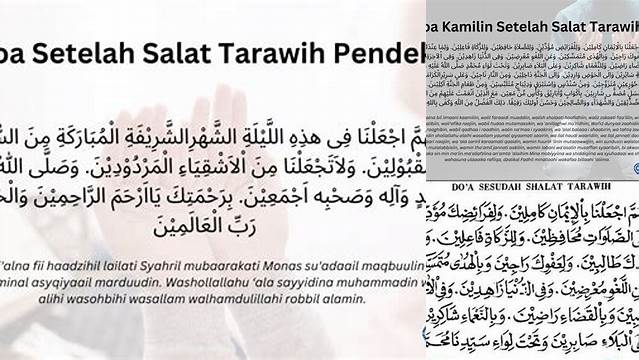 Doa Setelah Sholat Tarawih Pendek