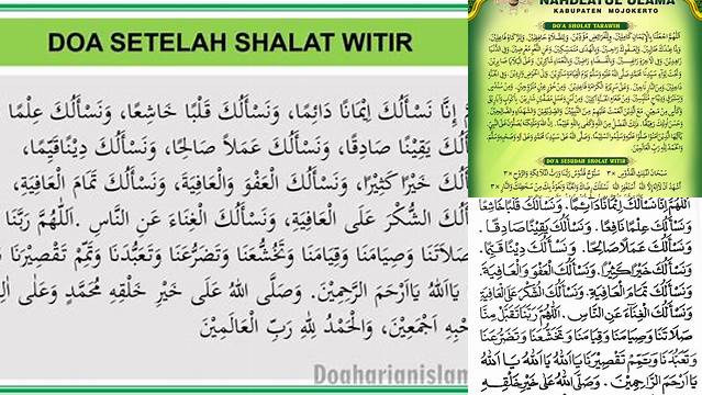 Cara Membaca Doa Setelah Sholat Witir Tarawih yang Benar