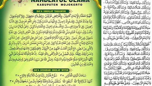 Doa Sholat Tarawih Dan Witir