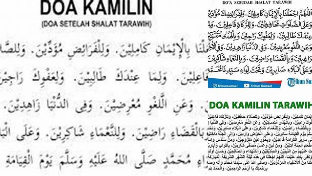 Doa Tarawih Lengkap