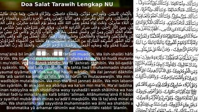 Doa Tarawih Witir