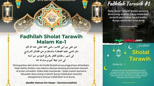 Fadhilah Tarawih Malam Ke 1