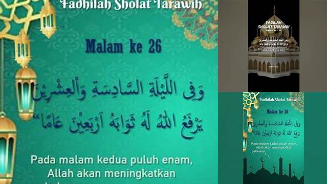 Panduan Lengkap Fadhilah Tarawih Malam ke-26