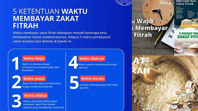 Panduan Tepat Membayar Zakat Fitrah: Waktu Wajib yang Perlu Diketahui