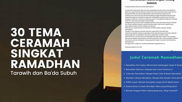 Panduan Memilih Judul Ceramah Tarawih yang Menarik