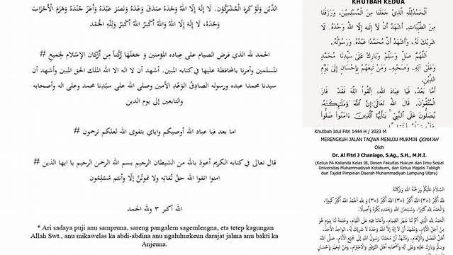 Khutbah Kedua Idul Fitri