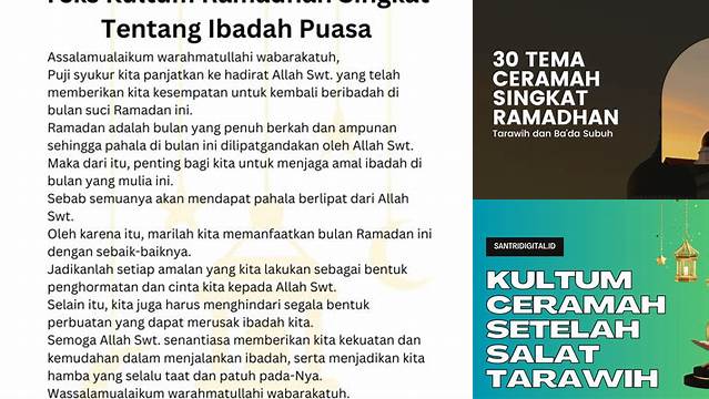 Rahasia Kultum Tarawih Ramadhan Singkat yang Menginspirasi