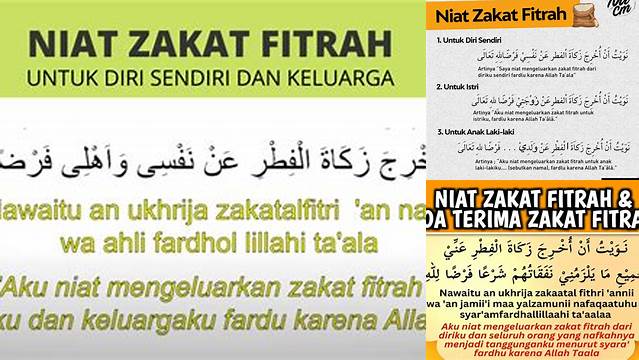 Niat Dan Doa Zakat Fitrah