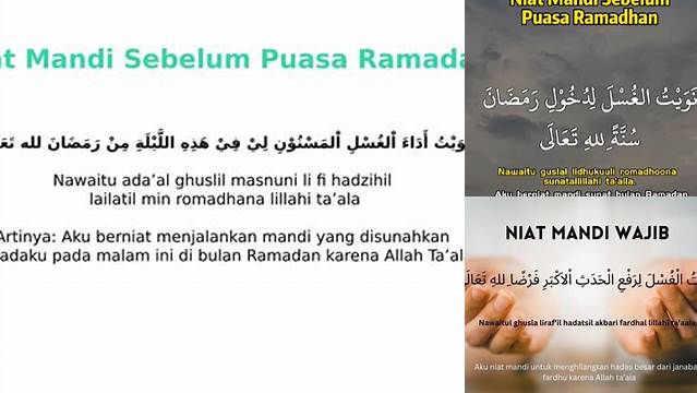 Niat Mandi Puasa Ramadhan Arab