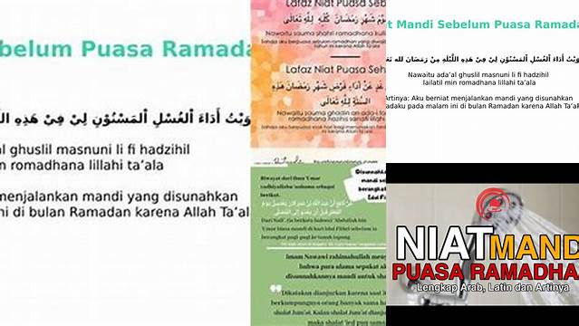 Niat Mandi Puasa Ramadhan Latin