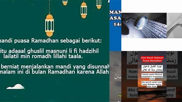 Niat Mandi Sebelum Puasa Ramadhan