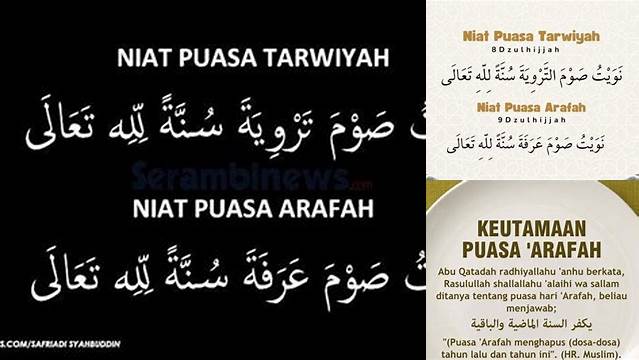 Niat Puasa Arafah Dan Tarwiyah