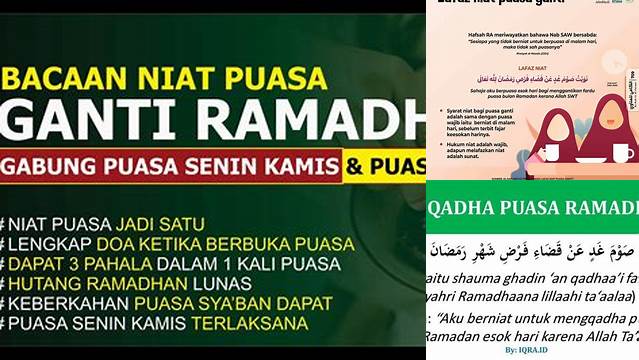 Niat Puasa Ganti Ramadhan