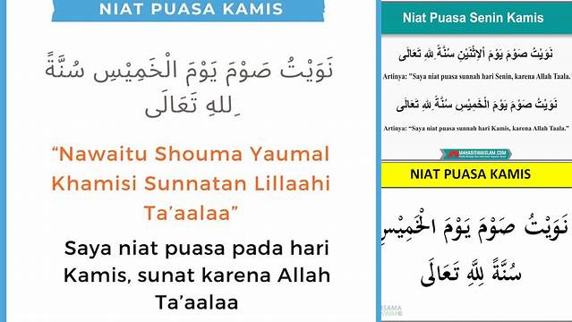 Niat Puasa Kamis Sunnah