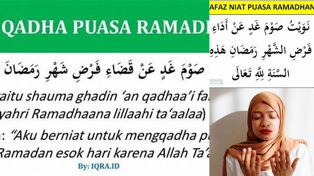 Niat Puasa Pengganti Ramadhan