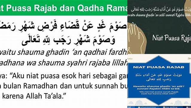 Niat Puasa Qadha Dan Rajab