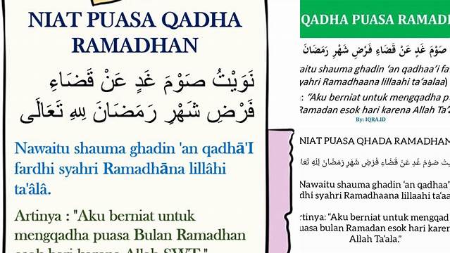 Niat Puasa Qadha Ramadhan