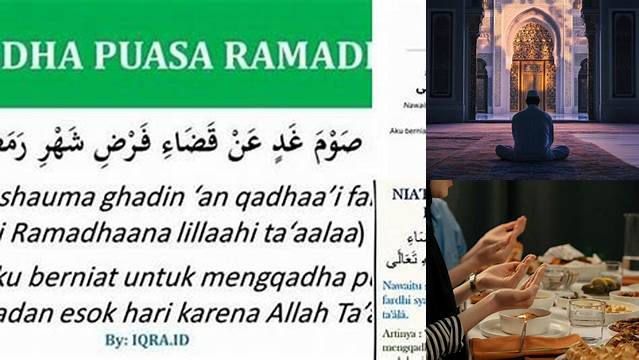 Niat Puasa Qadha Ramadhan Hari Ini