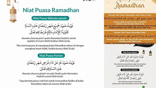 Niat Puasa Ramadhan 1 Bulan Penuh