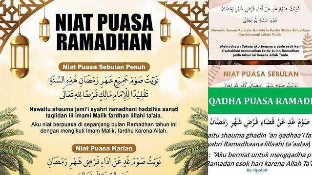 Niat Puasa Ramadhan 2024