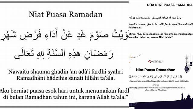 Niat Puasa Ramadhan Arab Dan Artinya