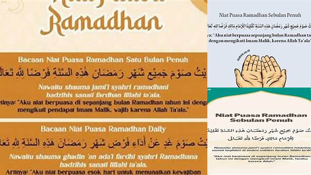 Niat Puasa Ramadhan Satu Bulan Penuh