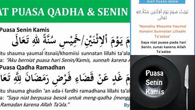 Niat Puasa Senin Kamis Nu