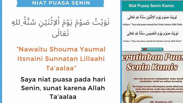 Niat Puasa Sunnah Senin Kamis