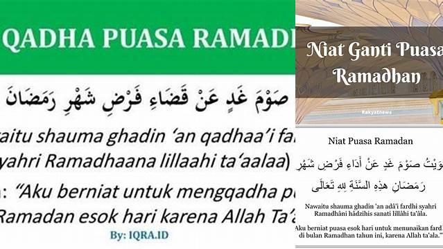 Niat Puasa Untuk Mengganti Puasa Ramadhan