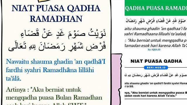 Niat Qadha Puasa